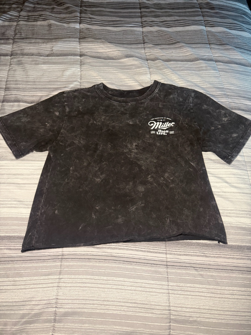 Miller Acid-Wash Black Logo Tee